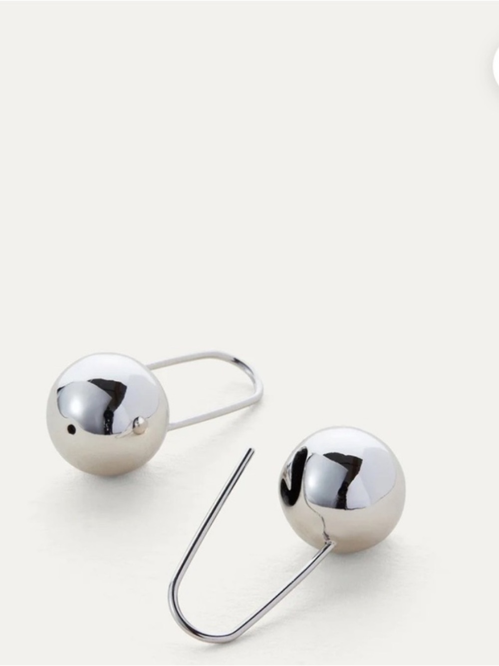 Jenny Bird Polished Silver Sphere Drop Earrings - Picture 3 of 5